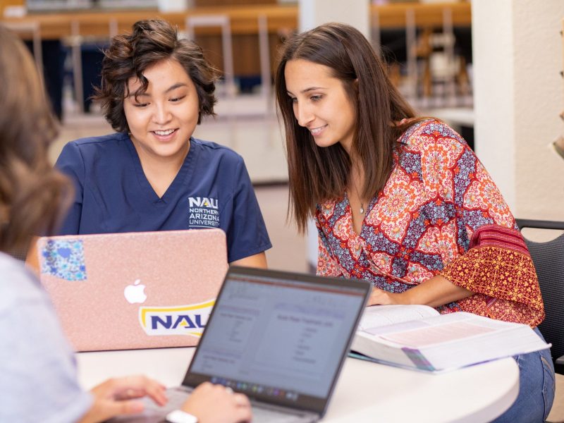 Students working in a group.
