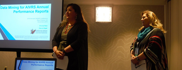 IHD Staff Winona Reid (left) and Jamie Emanuel (right) present at CANAR’s 2019 Conference 