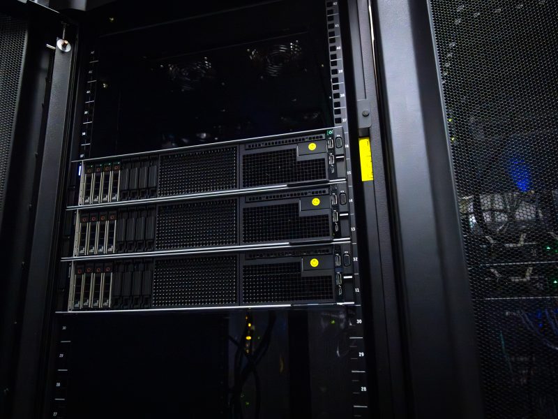 A group of servers, similar to computer towers