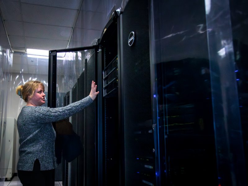 Amy Gelatt feels the heat from a server