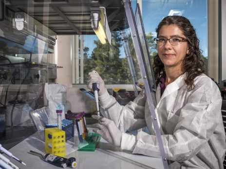 Dr. Emily Cope at work in the lab.