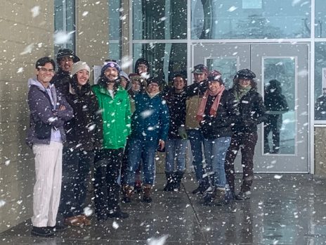 Community Outreach: knocking on doors in the Sunnyside Neighborhood in the snow.