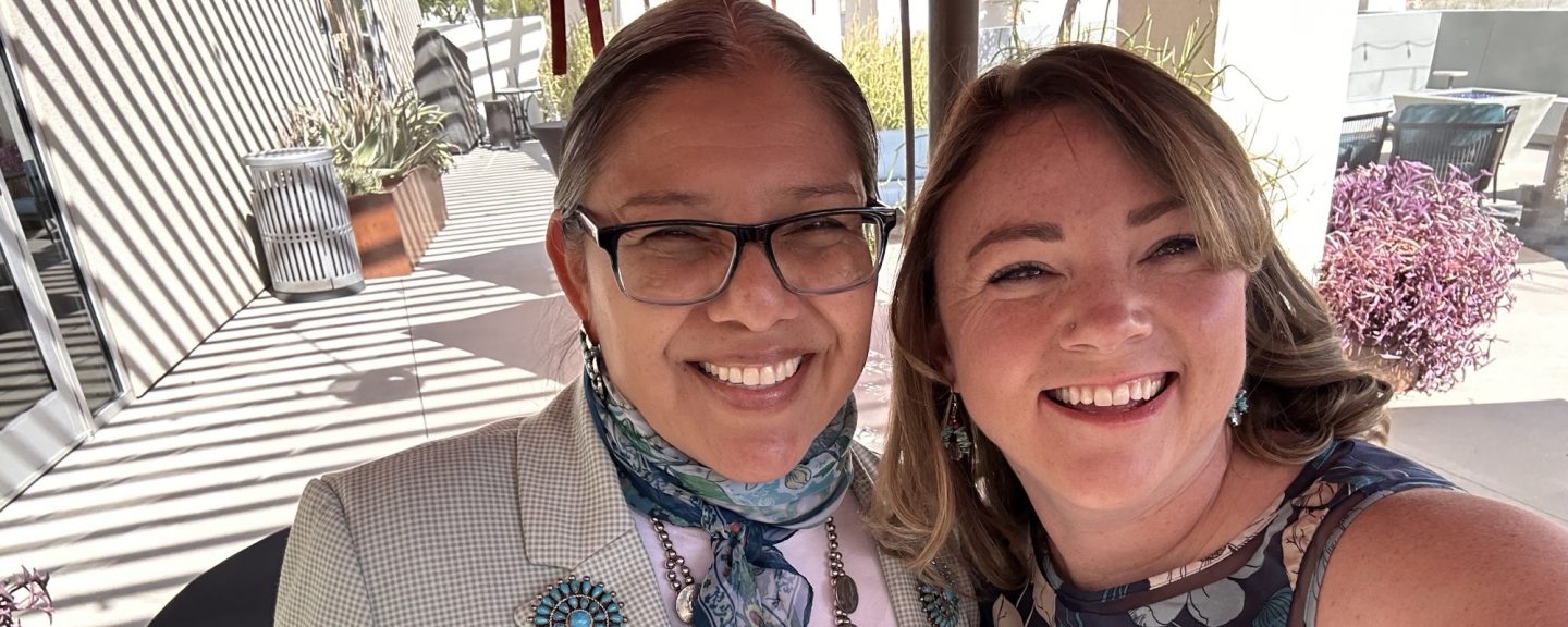 An image of researcher Sheila Hammer and Tanya Riggs