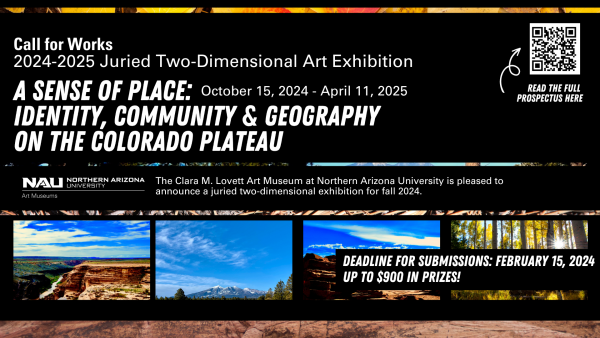 Informational poster for A Sense of Place exhibition call for works 