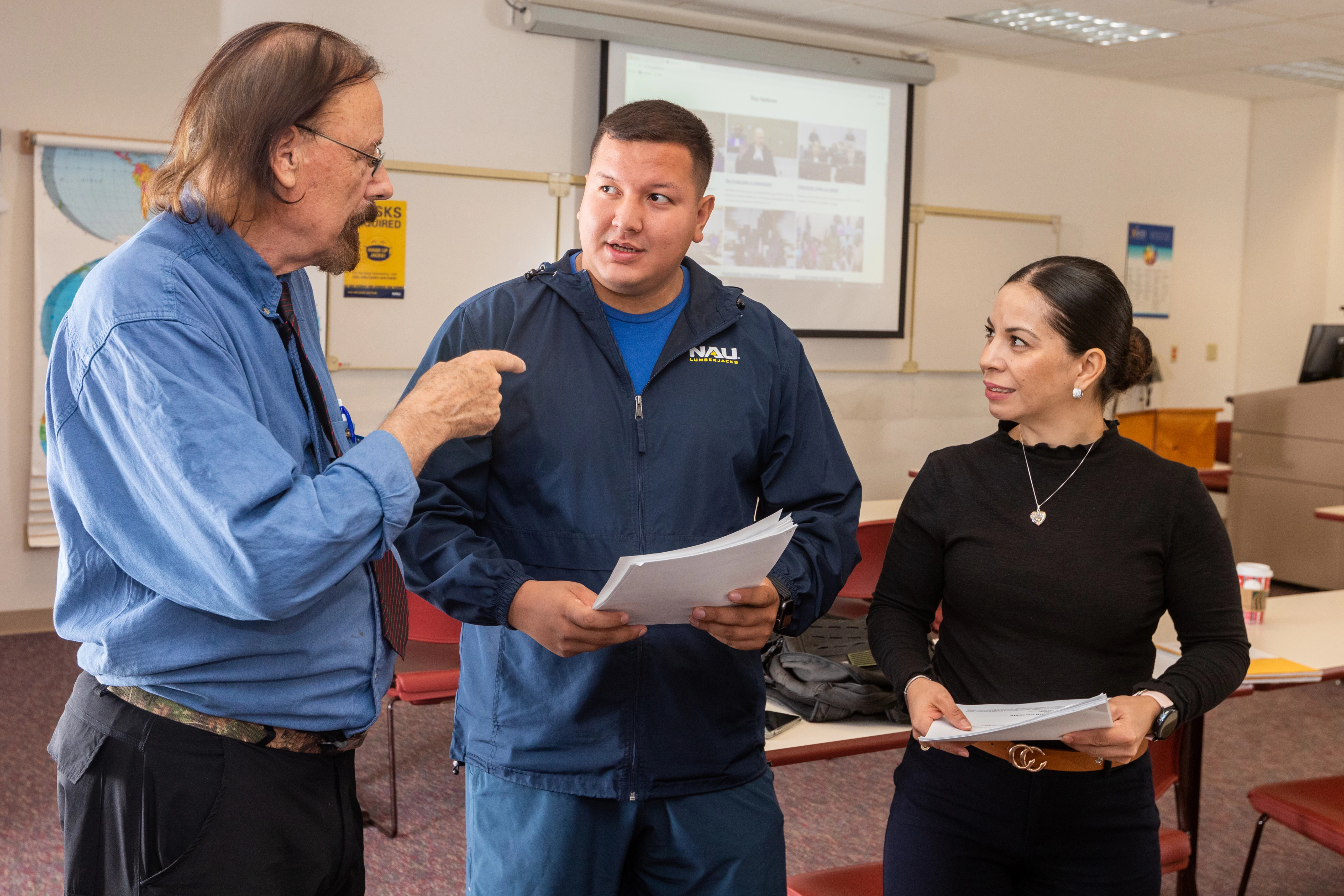 N A U–Yuma criminal justice students working with their professor in class.