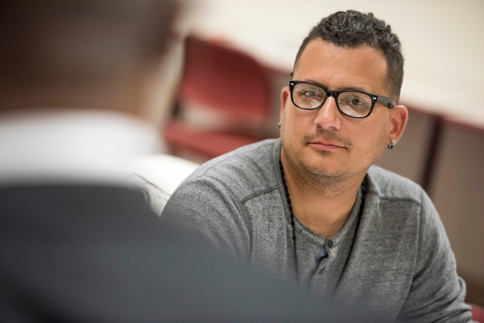 Student in an N A U–Yuma lecture.
