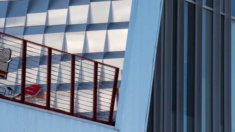 Image of the balcony on a N A U–Yuma building.